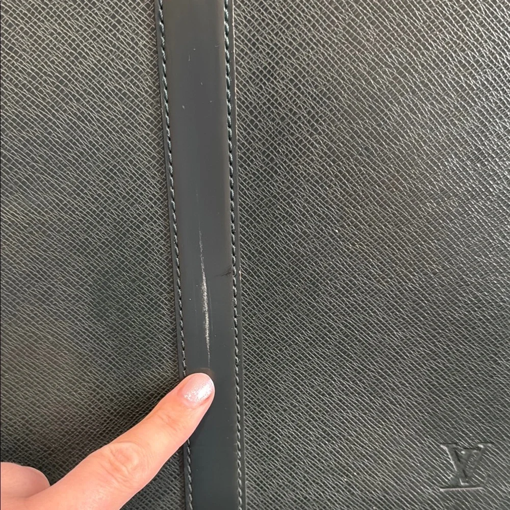 Louis Vuitton Green Leather Briefcase with Structured Design